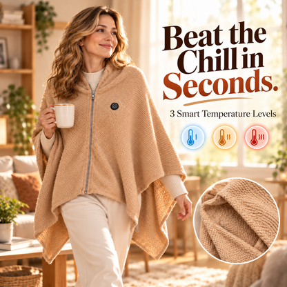 🔥 All-Day Warmth: 3-Mode USB Powered Electric Heating Shawl