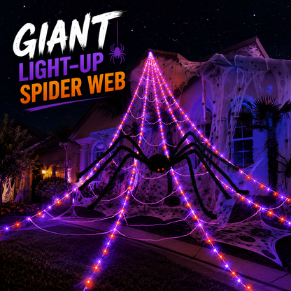 🕷️ Giant Light-Up Halloween Spider Web Set