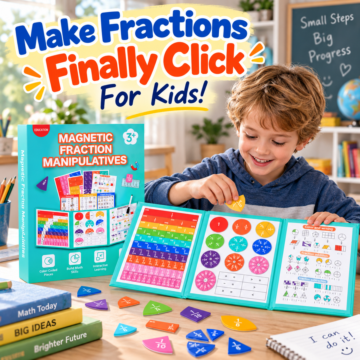 Visual Math Fraction Manipulatives Toy for 3rd-5th Grade Kids 📐