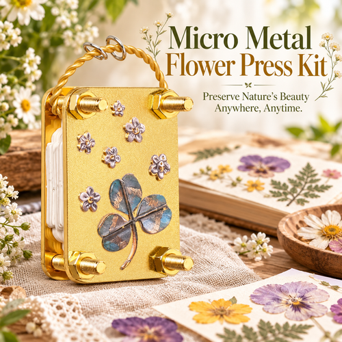 🌸 Micro Metal Flower Press Kit – Portable Botanical Art Press
