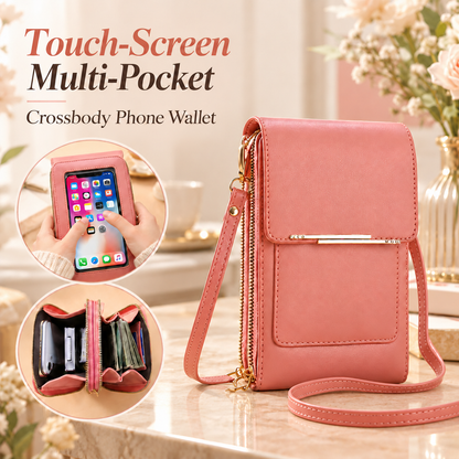 📱 Touch-Screen Multi-Pocket Crossbody Phone Bag
