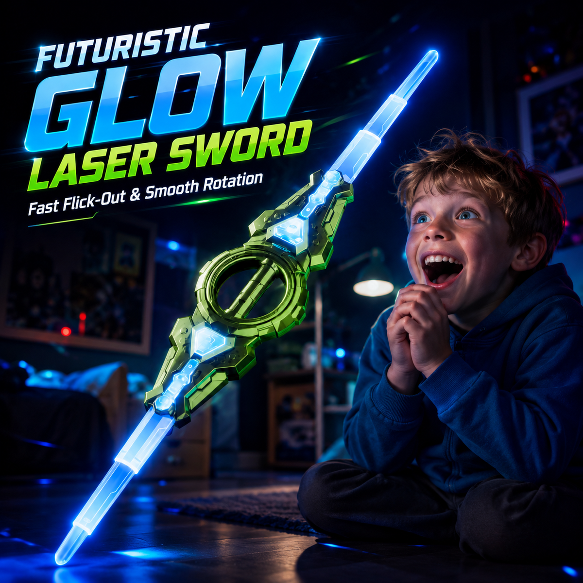 🔥 Ultimate LED Futuristic Mecha Light Saber | 360° Spin & Sound Effects