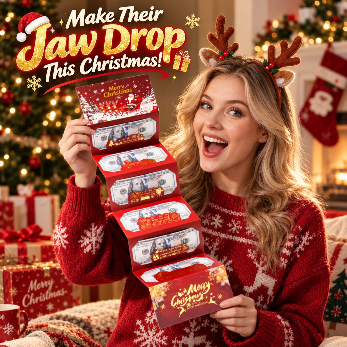 Holiday Surprise Money Pull Box for Christmas Cash Gifting 💵