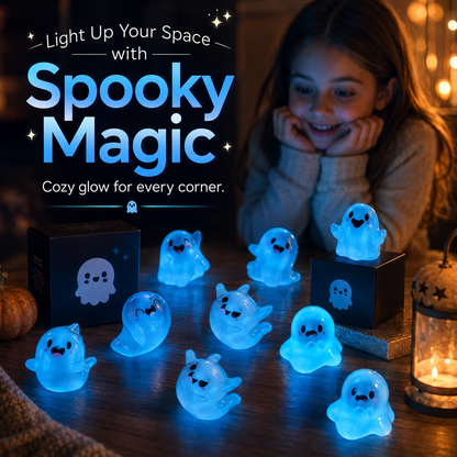 🌙 Light Up Your Night: Cute Glow-in-the-Dark Positive Ghost Figurine in Matchbox👻