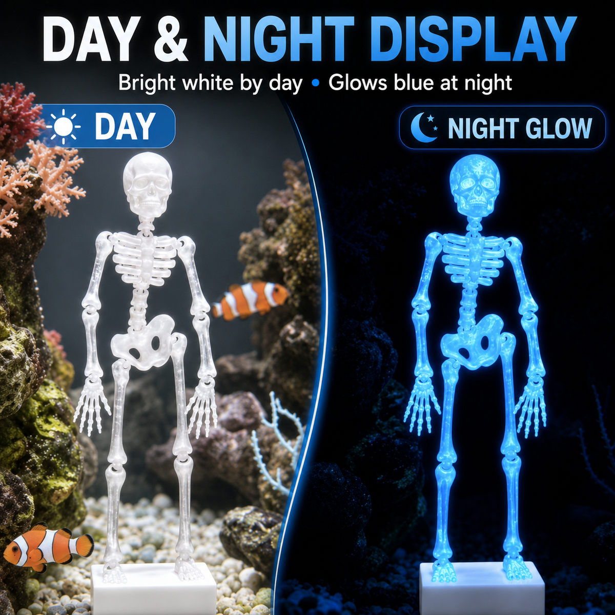 🌊 Fish-Safe Poseable Skeleton Decor 💀