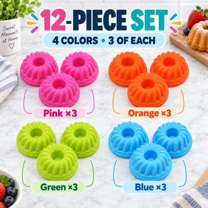 Multi-Shape Non-Stick Silicone Baking Cups & Muffin Molds Set (Reusables) 🧁