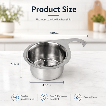 🚰 360° Rotating Stainless Steel Sink Strainer Basket