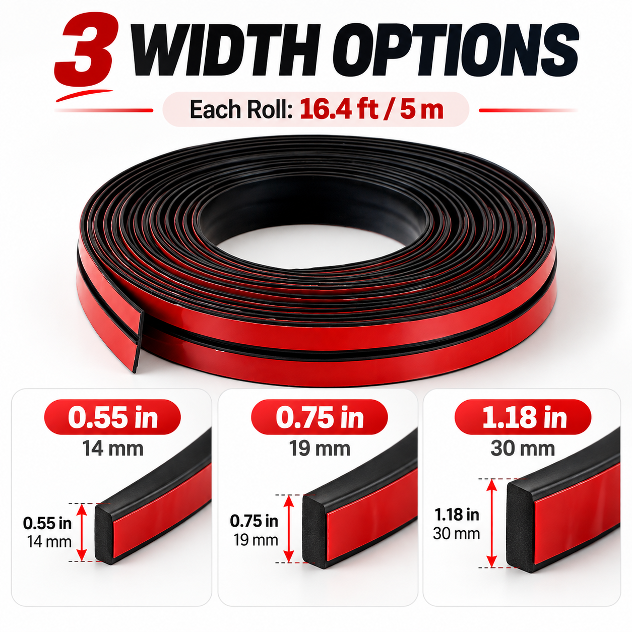 14mm (0.55 in) - 16.4 FT Roll