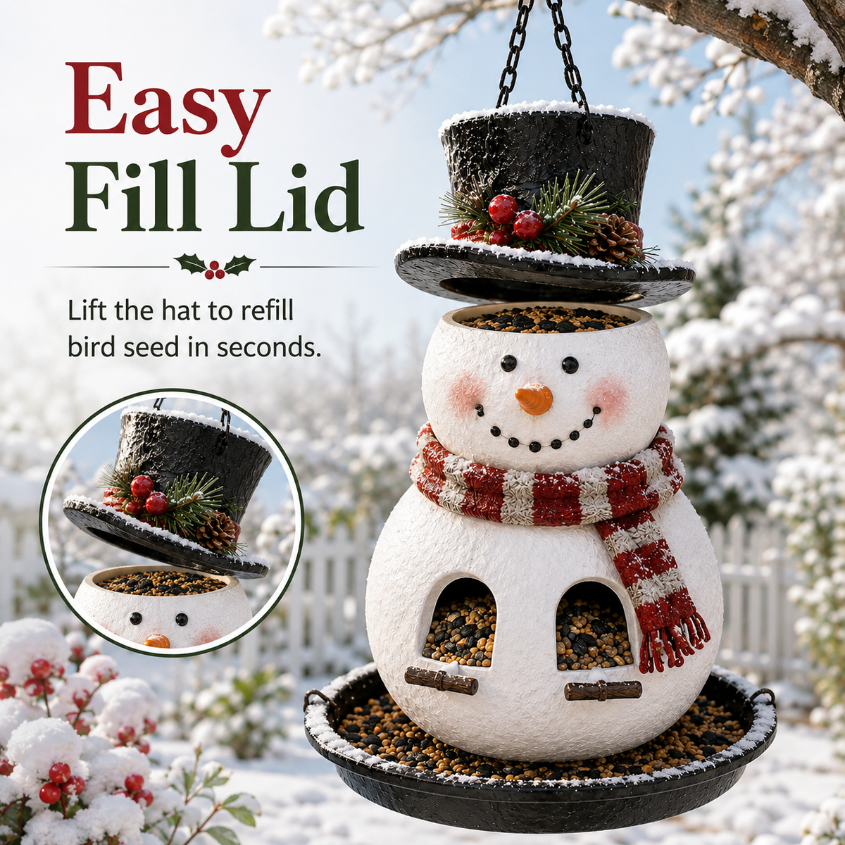 ⛄ Festive Christmas Hanging Bird Feeders – Weatherproof Wild Bird Care for Garden & Patio 🌲✨