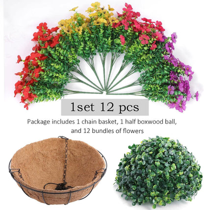 🔥Artificial Hanging Flower Basket🌸No Watering, No Wilting💧Everlasting Beauty for Your Home