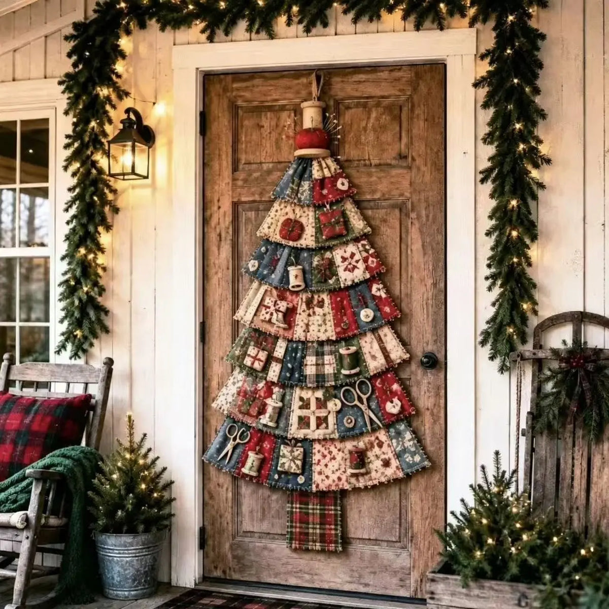 Handmade Fabric Christmas Tree Door Hanging Decor 🎄