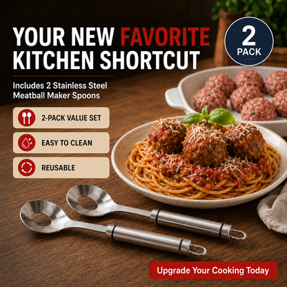 🍝 Stainless Steel Meatball Maker Spoon – Make Perfect Meatballs Without Messy Hands