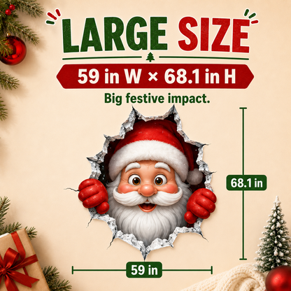 🎅 Bring Christmas Magic Home:  Santa Burst Wall Sticker!
