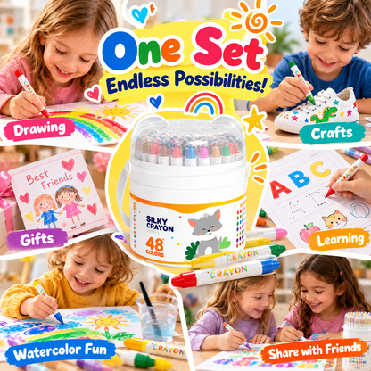 🎨 Washable Silky Twist-Up Crayons for Kids