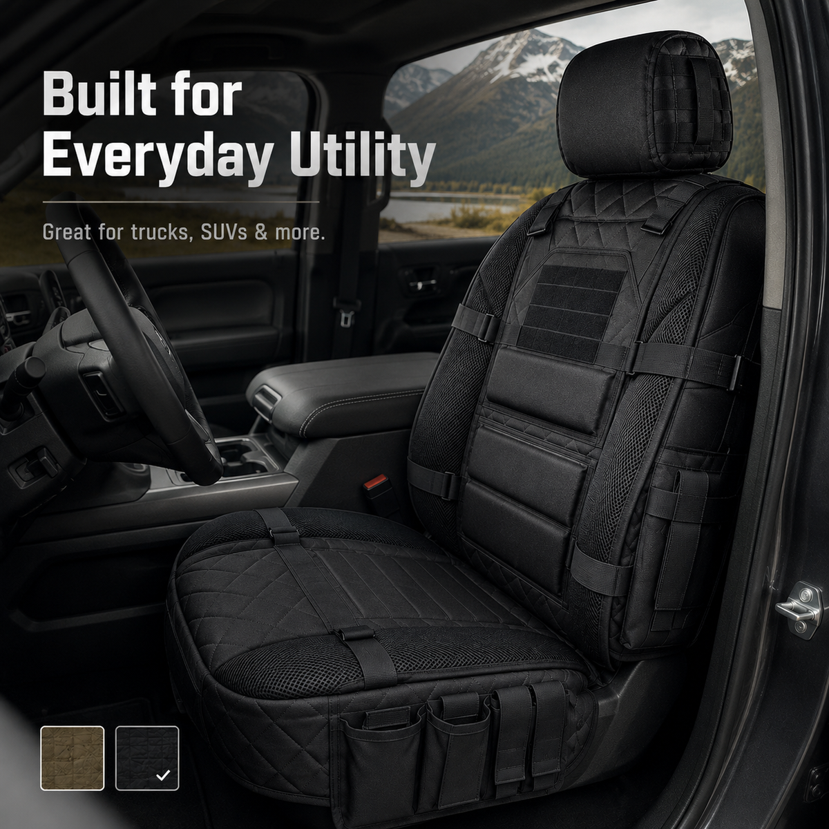 Heavy-Duty Tactical MOLLE Vehicle Seat Organizer – Rugged Multi-Pocket