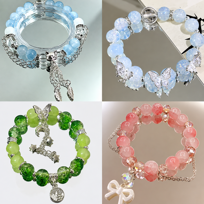 🦋 Sweet Forest Fairy Butterfly Stackable Bracelet Set (9 Pcs)