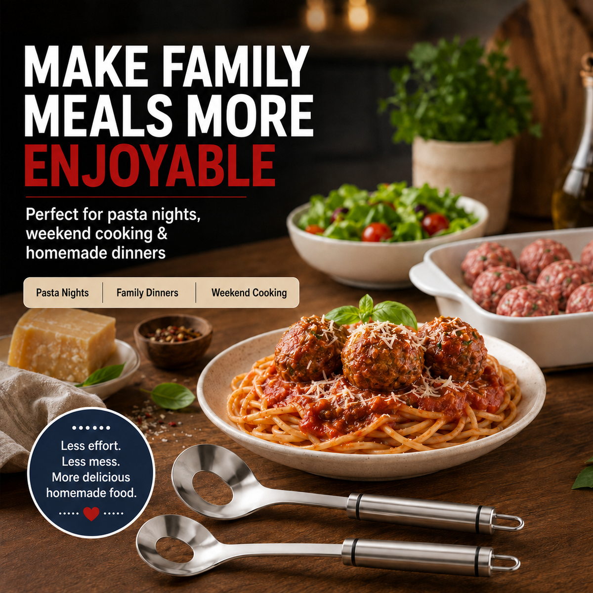 🍝 Stainless Steel Meatball Maker Spoon – Make Perfect Meatballs Without Messy Hands