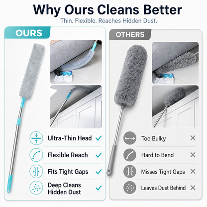 ✨ Microfiber Micro-Gap Duster with Extendable Pole