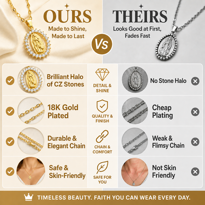 💖Gold Virgin Mary Faith Medallion Necklace