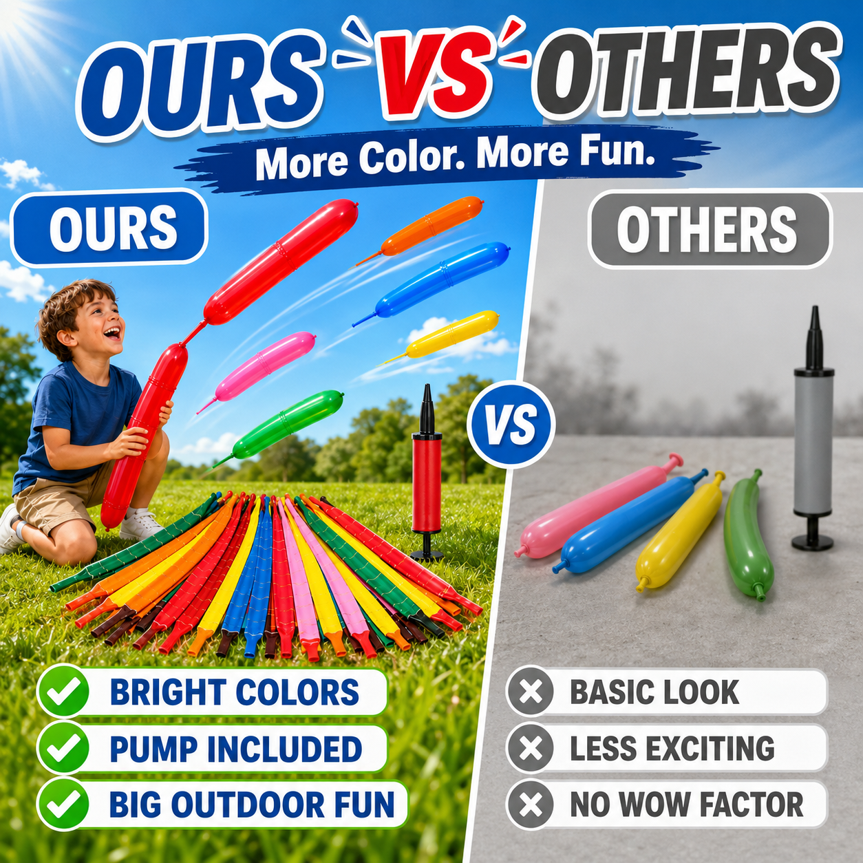 🚀 Screaming Rocket Balloons Pack with Pump