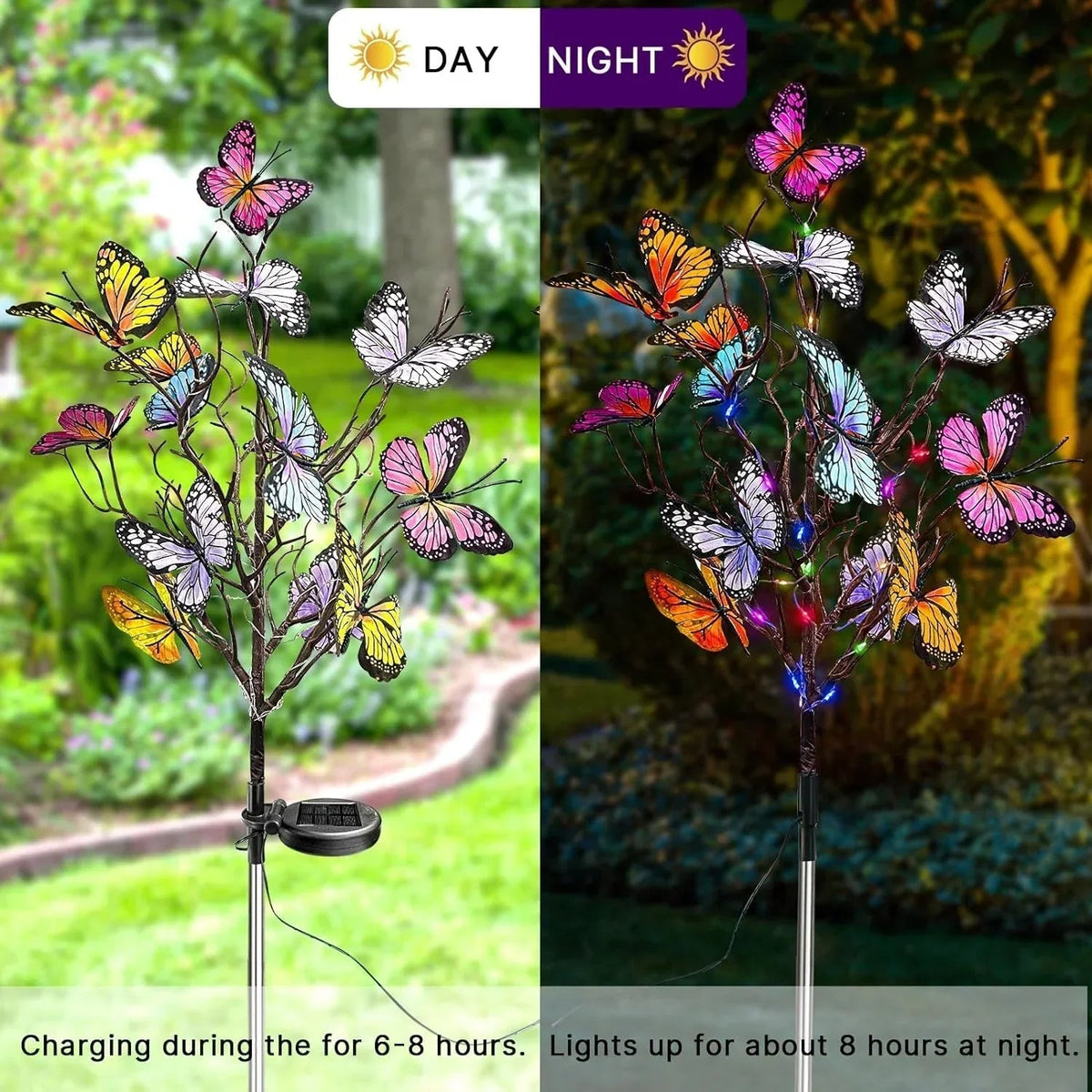 Solar Powered Butterfly Garden Stake Lights