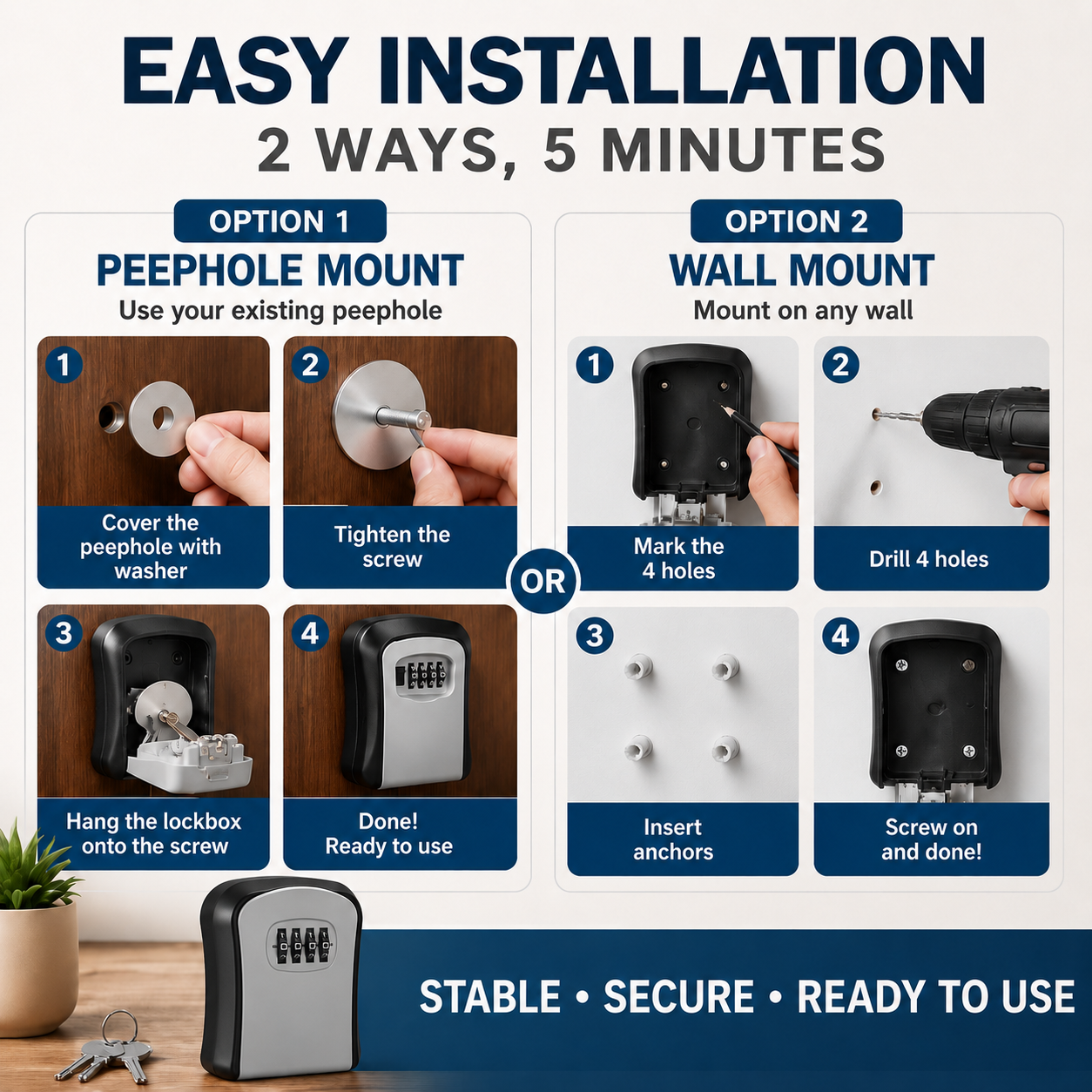 Heavy-Duty Portable Key Lock Box & Weatherproof Storage Safe 🛡️