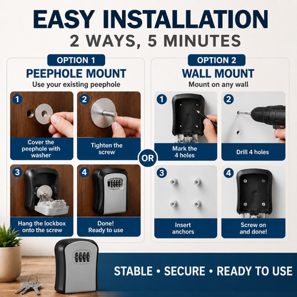 Heavy-Duty Portable Key Lock Box & Weatherproof Storage Safe 🛡️