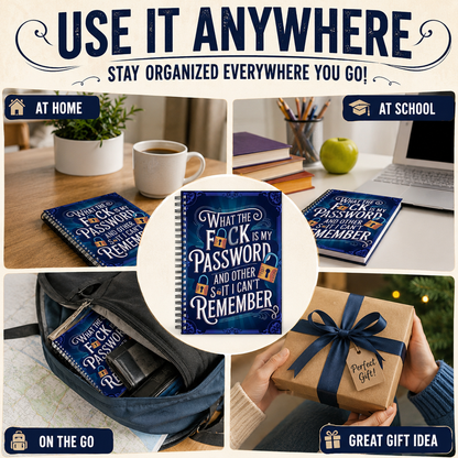 🔑 Humorous Spiral Password Book - Never Forget Logins Again!