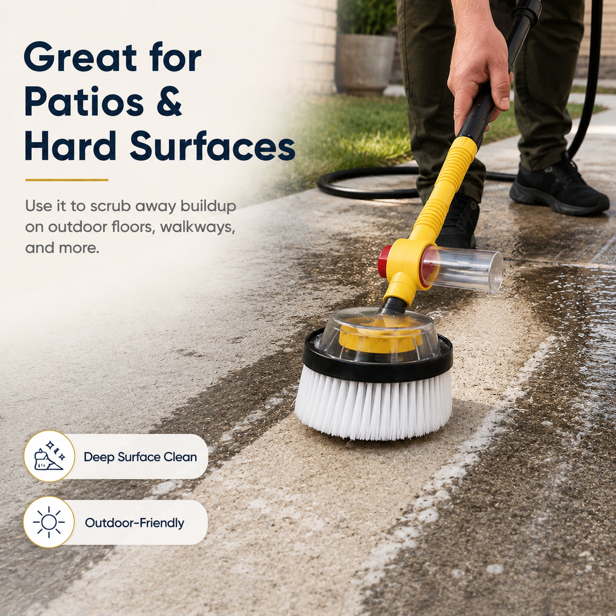 All-in-One Water-Fed Scrub Brush (Cars, Rugs, Patios & Decks)