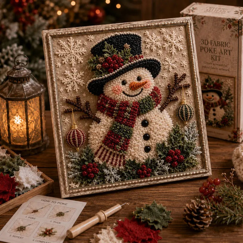🎄 3D Christmas Fabric Poke Art DIY Craft Kit