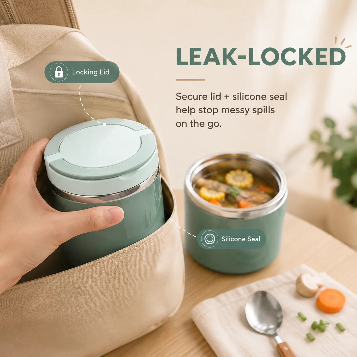 🍱 Portable Insulated Stainless Steel Lunch Box