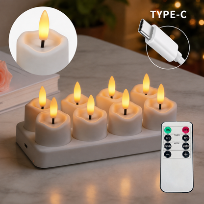 ✨ Rechargeable Flameless LED Candles with Remote