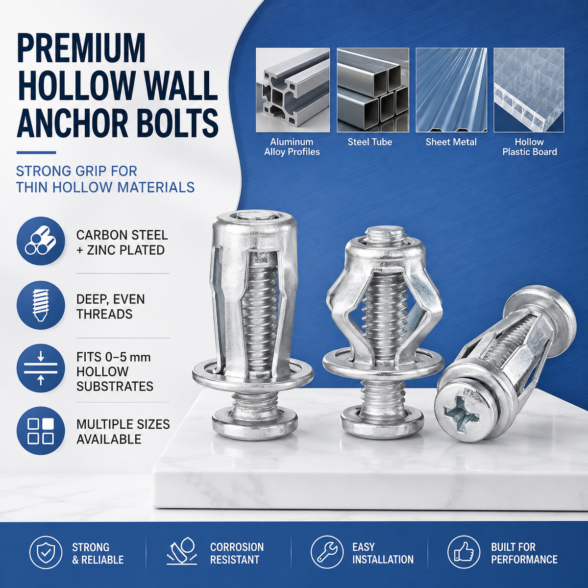 🔧 Heavy-Duty Petal Wall Anchors | Anti-Pullout Hollow Wall Nuts