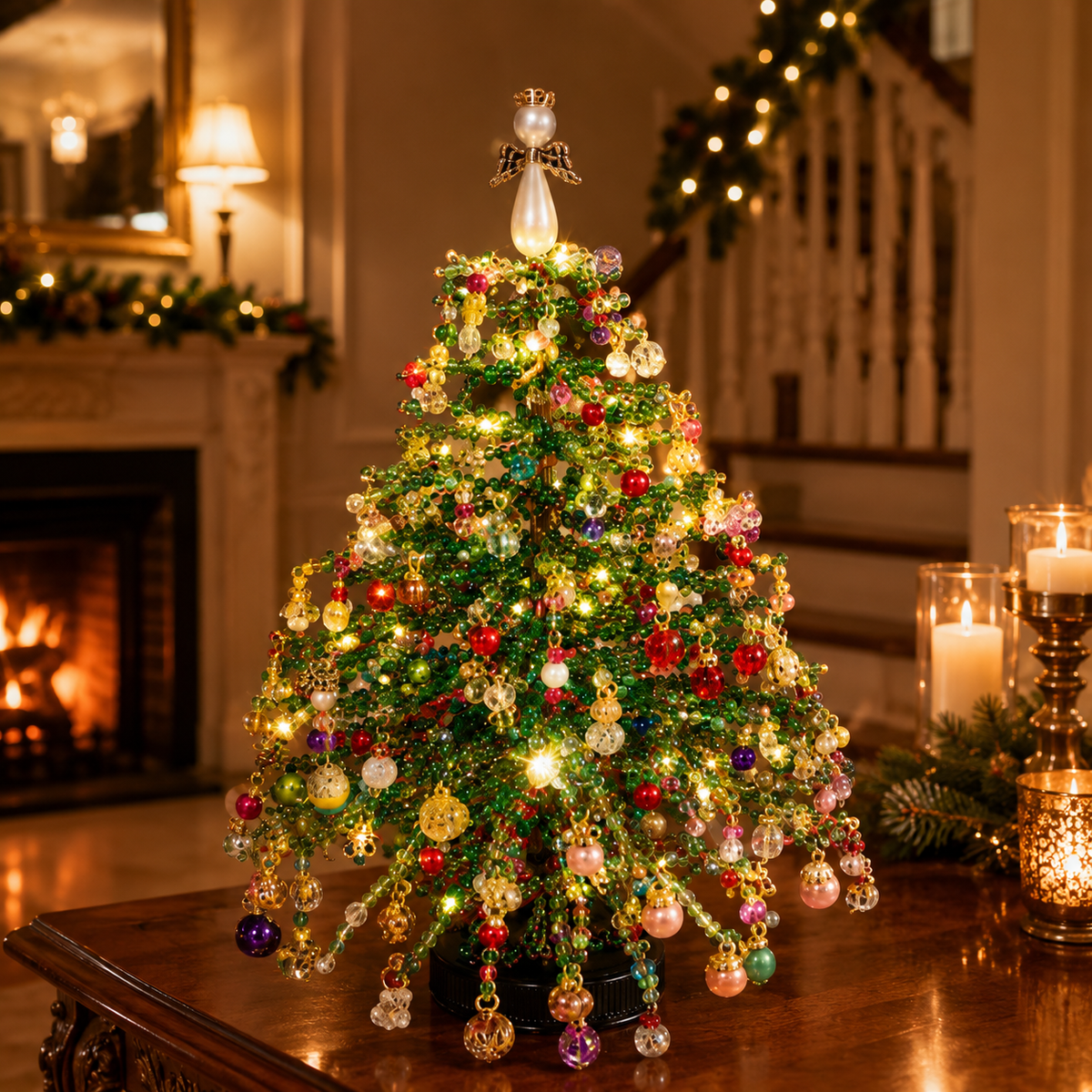 🎄 Handcrafted Beaded Christmas Tree Decor