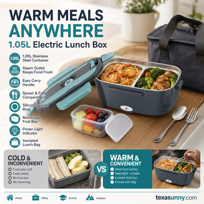 🍱 49% OFF! Portable Electric Heating Lunch Box – 1.5L, Home & Car Use 🔥