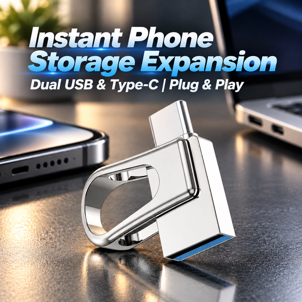 ⚡ 2-in-1 Universal High-Speed USB & Type-C Flash Drive