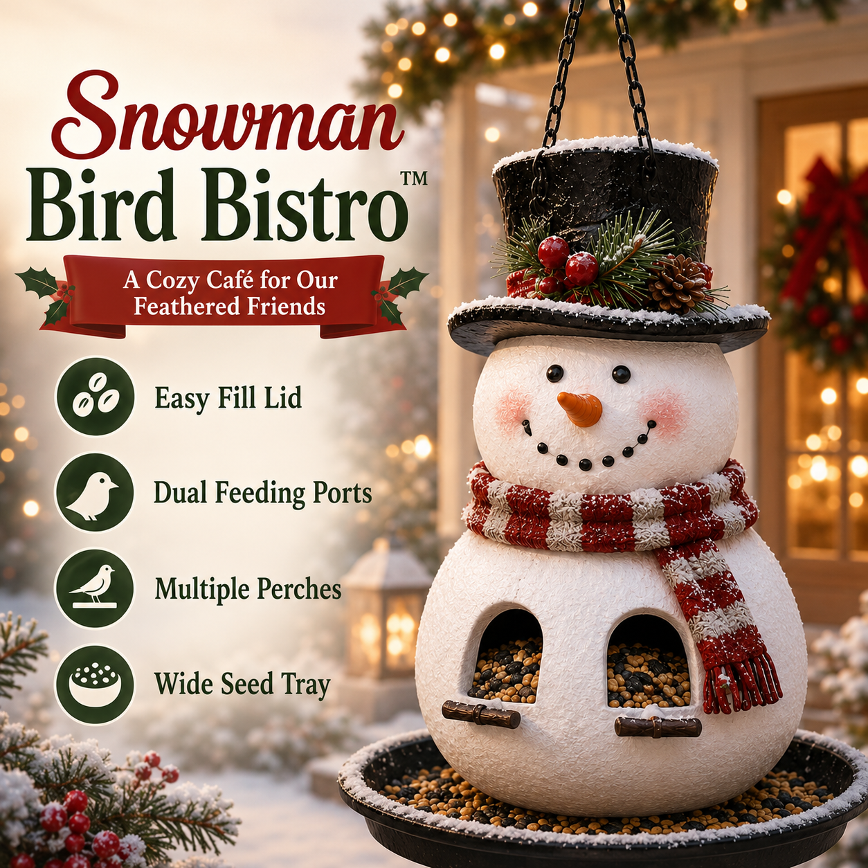 ⛄ Festive Christmas Hanging Bird Feeders – Weatherproof Wild Bird Care for Garden & Patio 🌲✨
