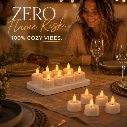 ✨ Rechargeable Flameless LED Candles with Remote