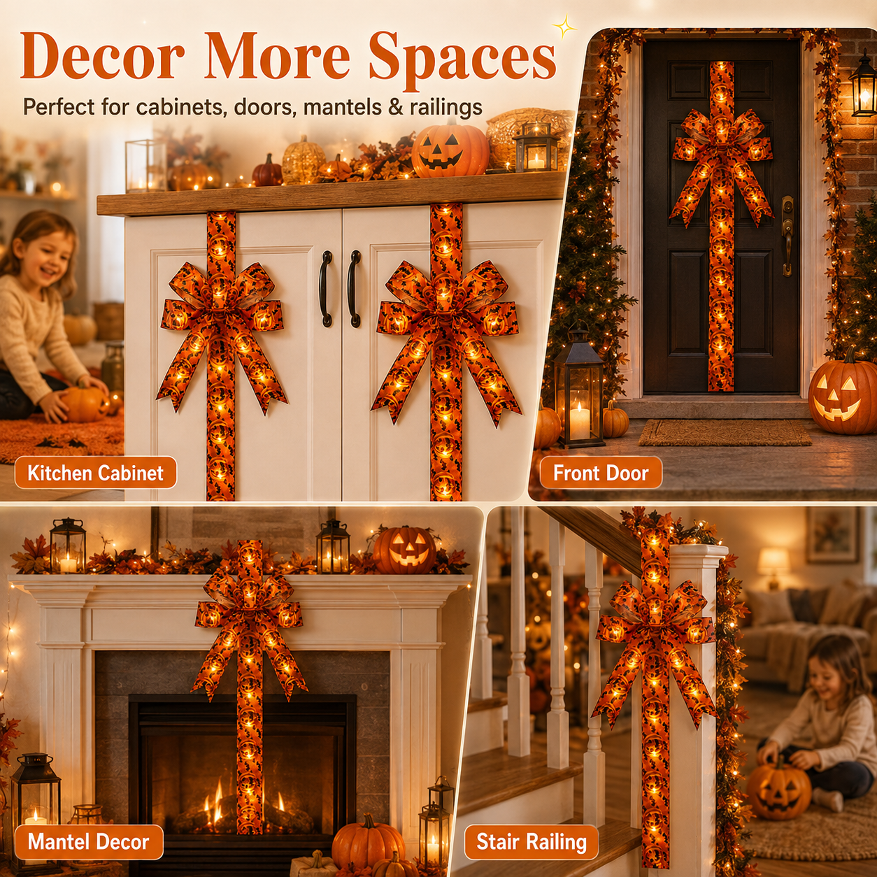 🎃LED Halloween Door & Cabinet Bows