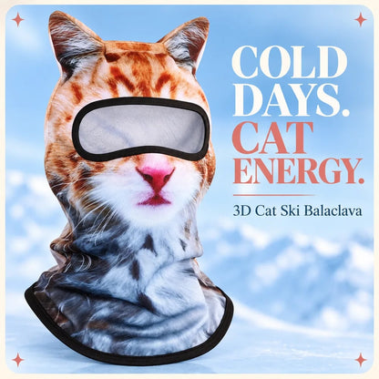🔥🐱3D Realistic Animal Head Mask for Skiing, Cycling & Costume Parties