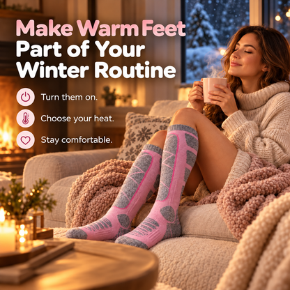 🔥 WarmStep  Rechargeable Heated Socks – Adjustable Heat for Cold Weather