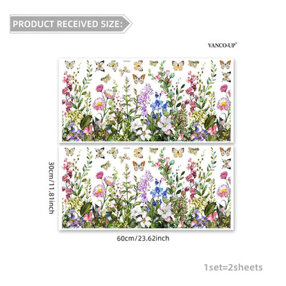 Spring Floral & Butterfly Window Stickers (2-Piece Set)