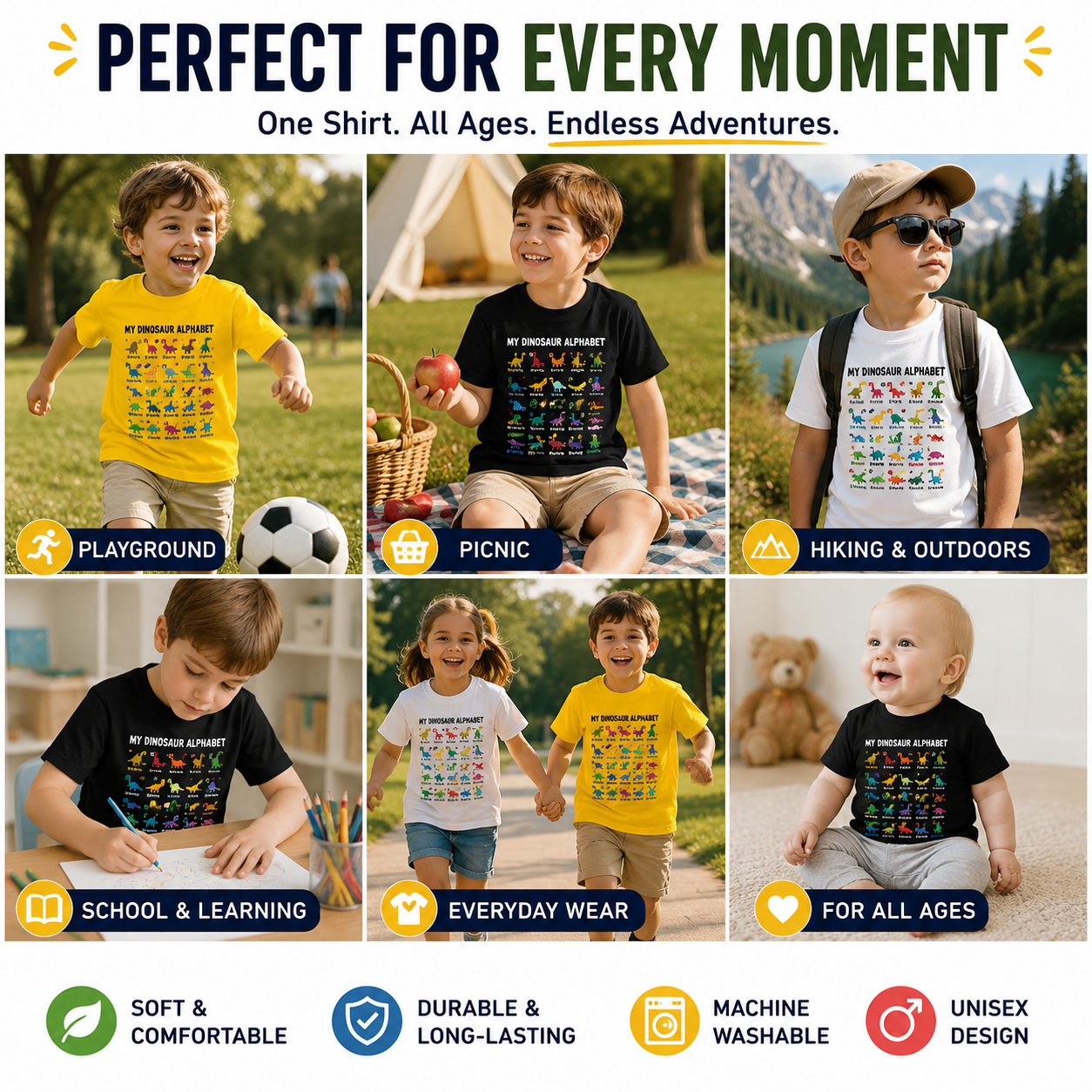 Kids Dinosaur Alphabet T-Shirt 🦖