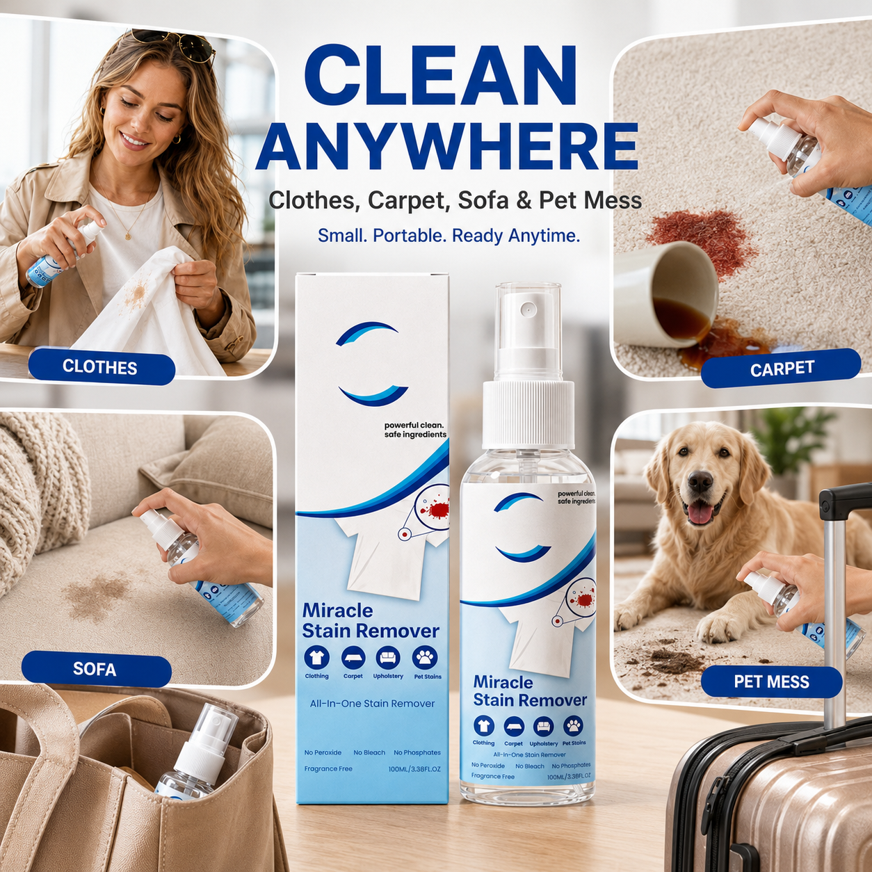 🌟 Stain Remover: Spray, Wipe, Gone.🧪