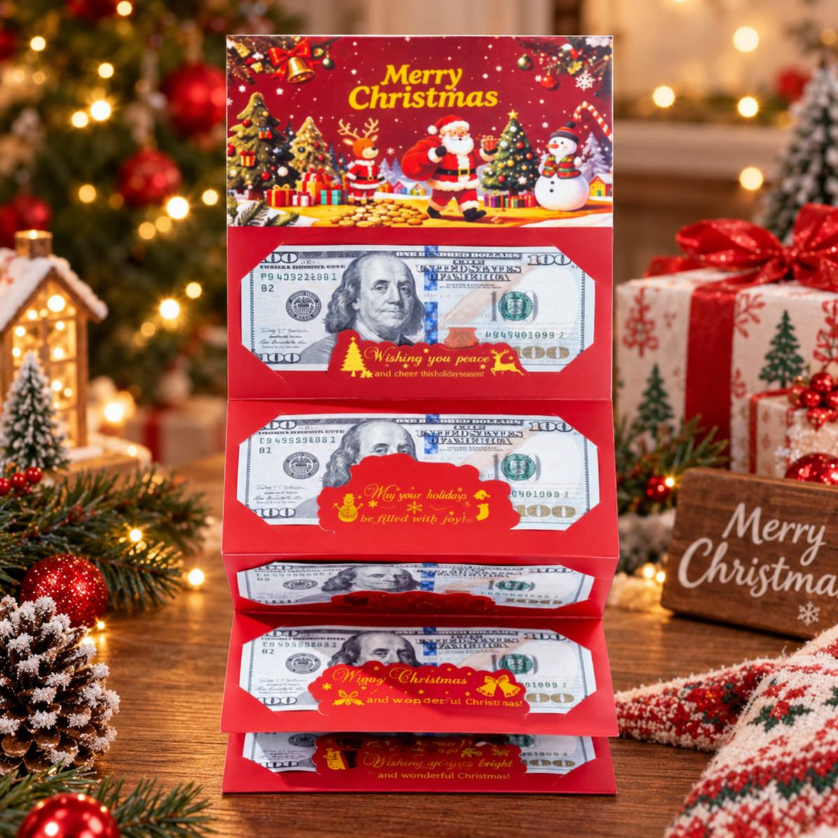 Holiday Surprise Money Pull Box for Christmas Cash Gifting 💵