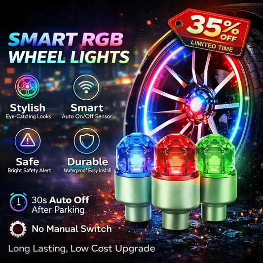 ✨ Motion-Activated LED Tire Valve Caps – Waterproof Auto-Glow Wheel Lights 🚗💥