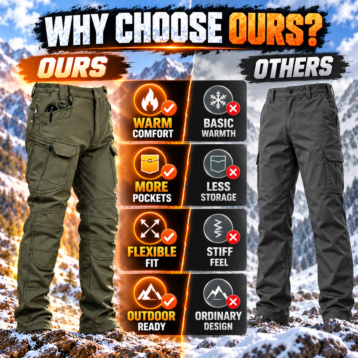 Winter Warm IX7 Cargo Tactical Pants ❄️