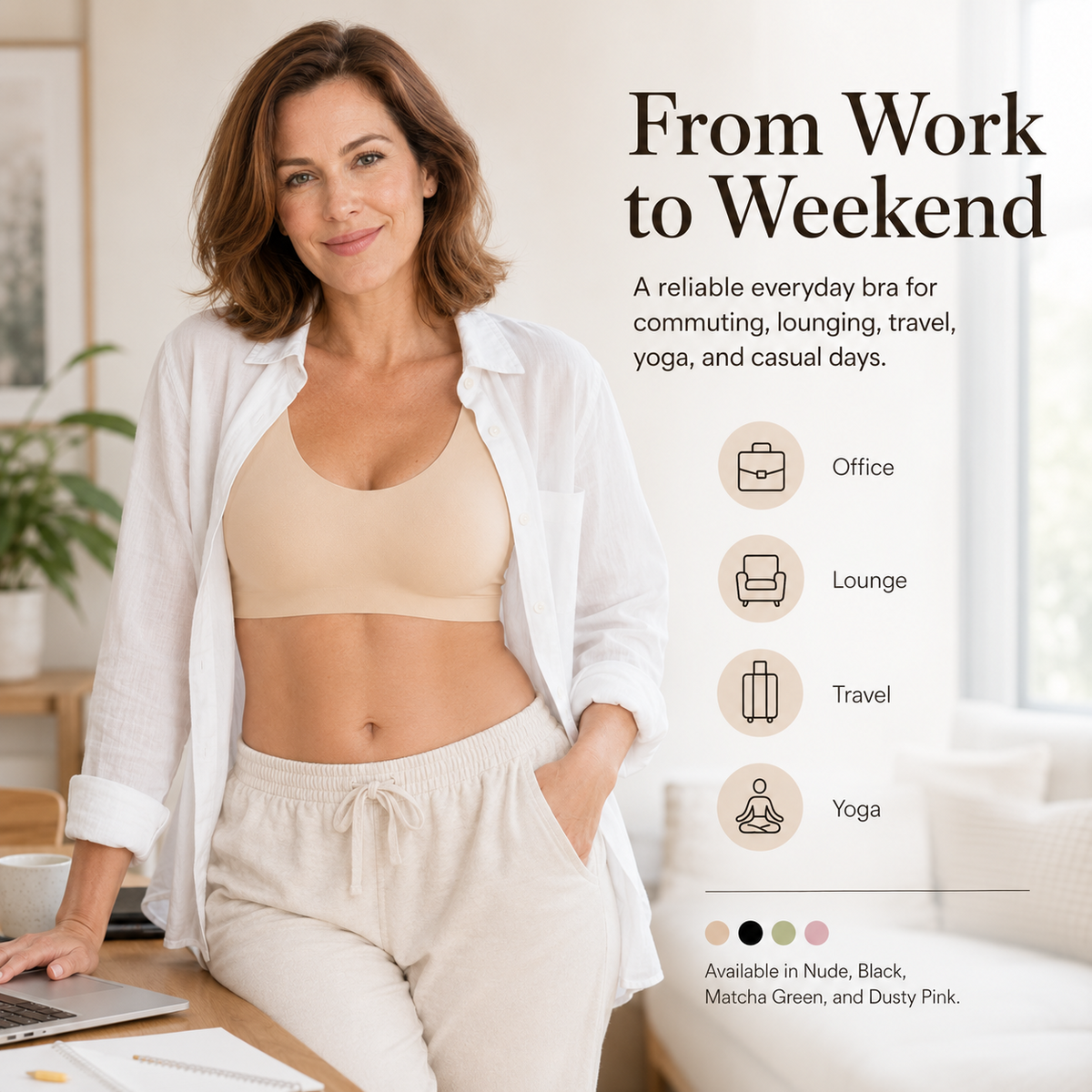 ✨ Invisible Second-Skin Bralette | Seamless, Wireless & Breathable