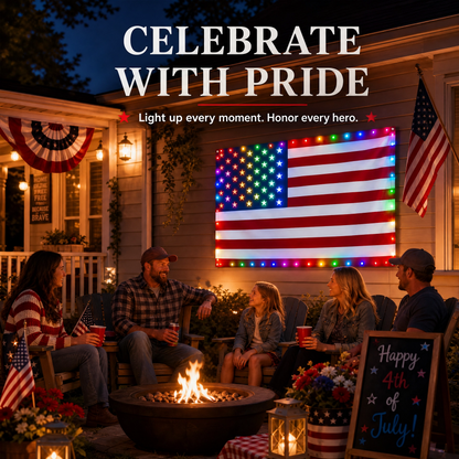 Illuminated Patriotic American Flag Lights (3x5 FT) ✨
