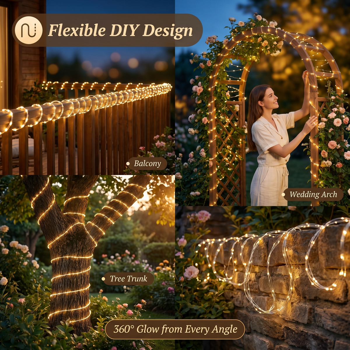 ☀️ Solar Powered LED Fairy String Lights